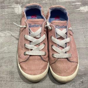 Pink Glitter Sketchers Bobs slip on shoes girls size 1